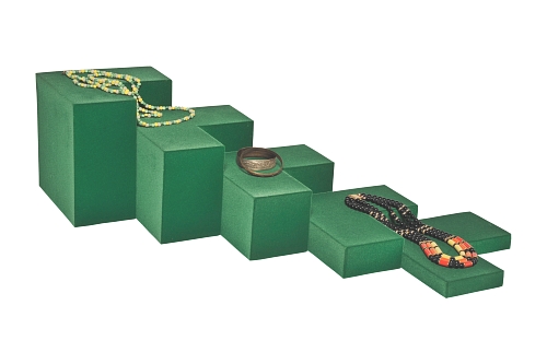 015 70 ESPOSITORE ANGOLARE BOX - Confezione espositore componibile angolare in poliuretano floccato 9pz.