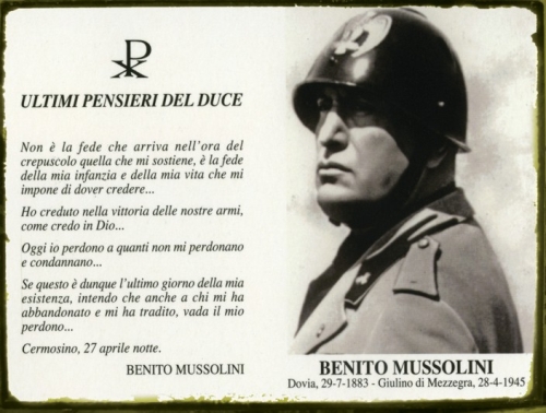 Complementi d'Arredo, Targa in latta da parete con frase famosa di Benito  Mussolini