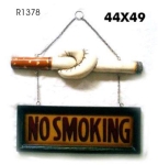 3533 R1378 INSEGNA NO SMOKING IN RESINA CON SIGARETTA GIGANTE