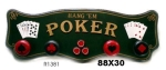 3536 R1381 ATTACCAPANNI POKER CON 4 POMELLI SEMI CARTE POKER