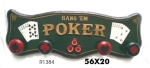 3539 R1384 ATTACCAPANNI POKER CON POMELLI SEMI DELLE CARTE